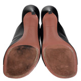 Amina Muaddi Black Millie Leather Slides