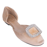 Roger Vivier Nude D'Orsay Satin Flat 39