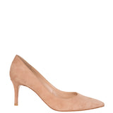 Gianvito Rossi Nude Suede 70 Pointed Toe Heels