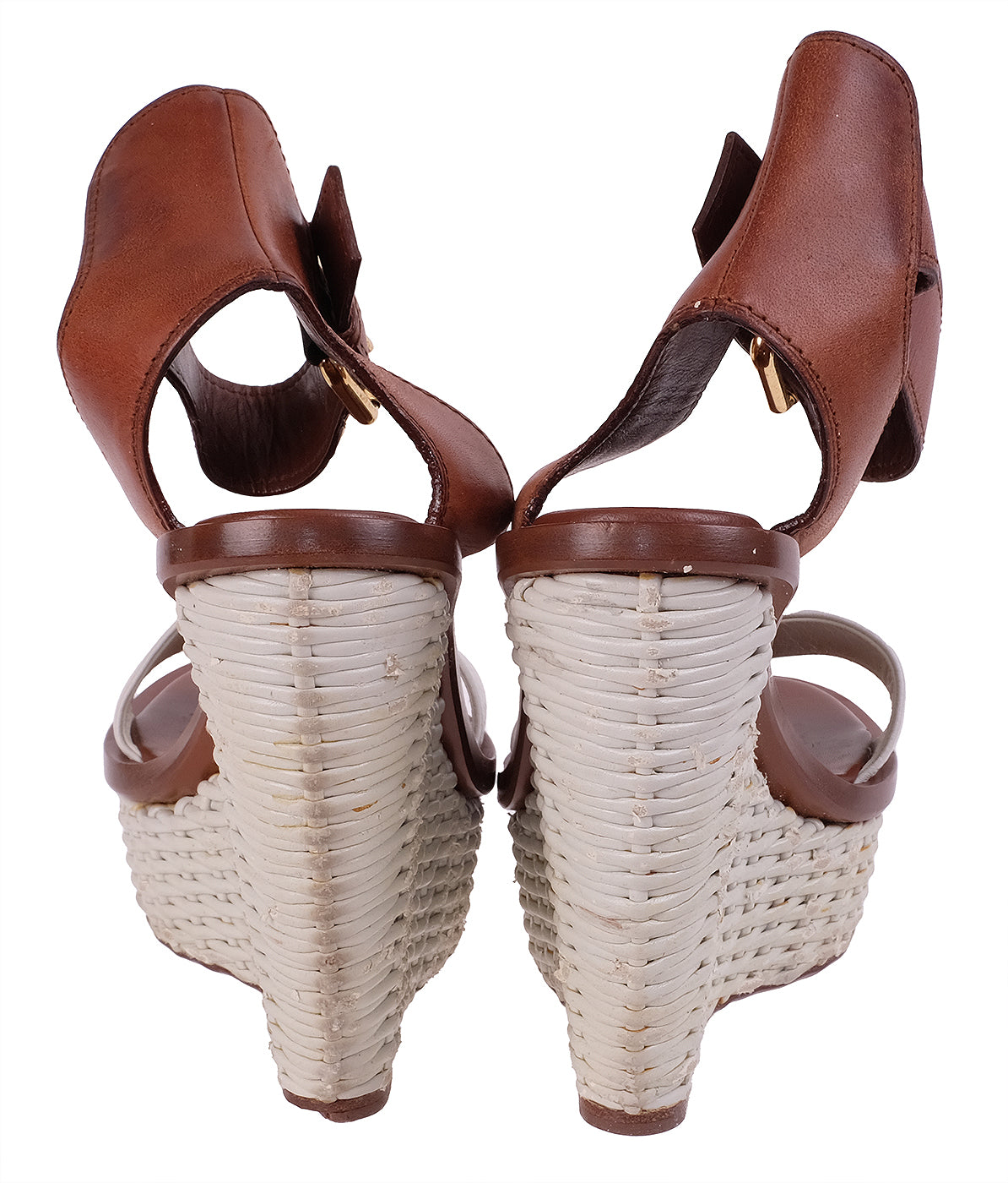 Louis Vuitton Bi-color Leather Wedge Sandals 41