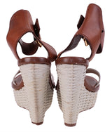 Louis Vuitton Bi-color Leather Wedge Sandals 41
