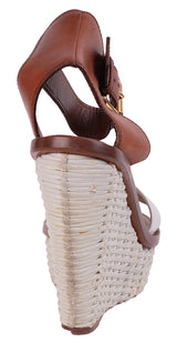 Louis Vuitton Bi-color Leather Wedge Sandals 41
