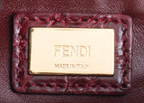 Fendi Mini Peekaboo Burgundy Crocodile Shoulder Bag GHW