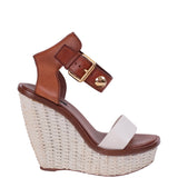 Louis Vuitton Bi-color Leather Wedge Sandals 41