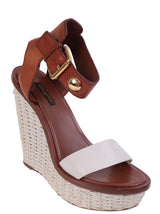 Louis Vuitton Bi-color Leather Wedge Sandals 41