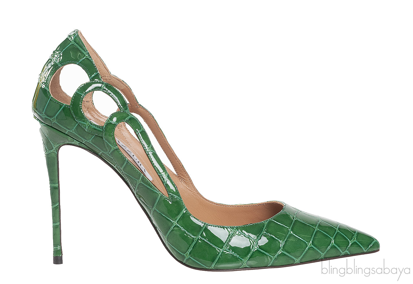 Aquazzura Fenix 105 Croc Effect Heels