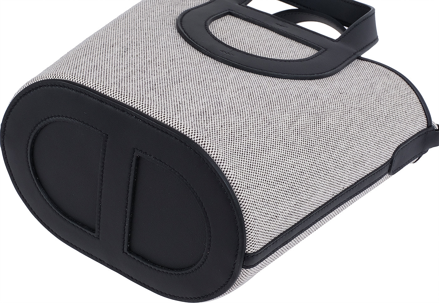 Hermes In-the-Loop 18 Ecru/Black Canvas & Black Swift Leather PHW