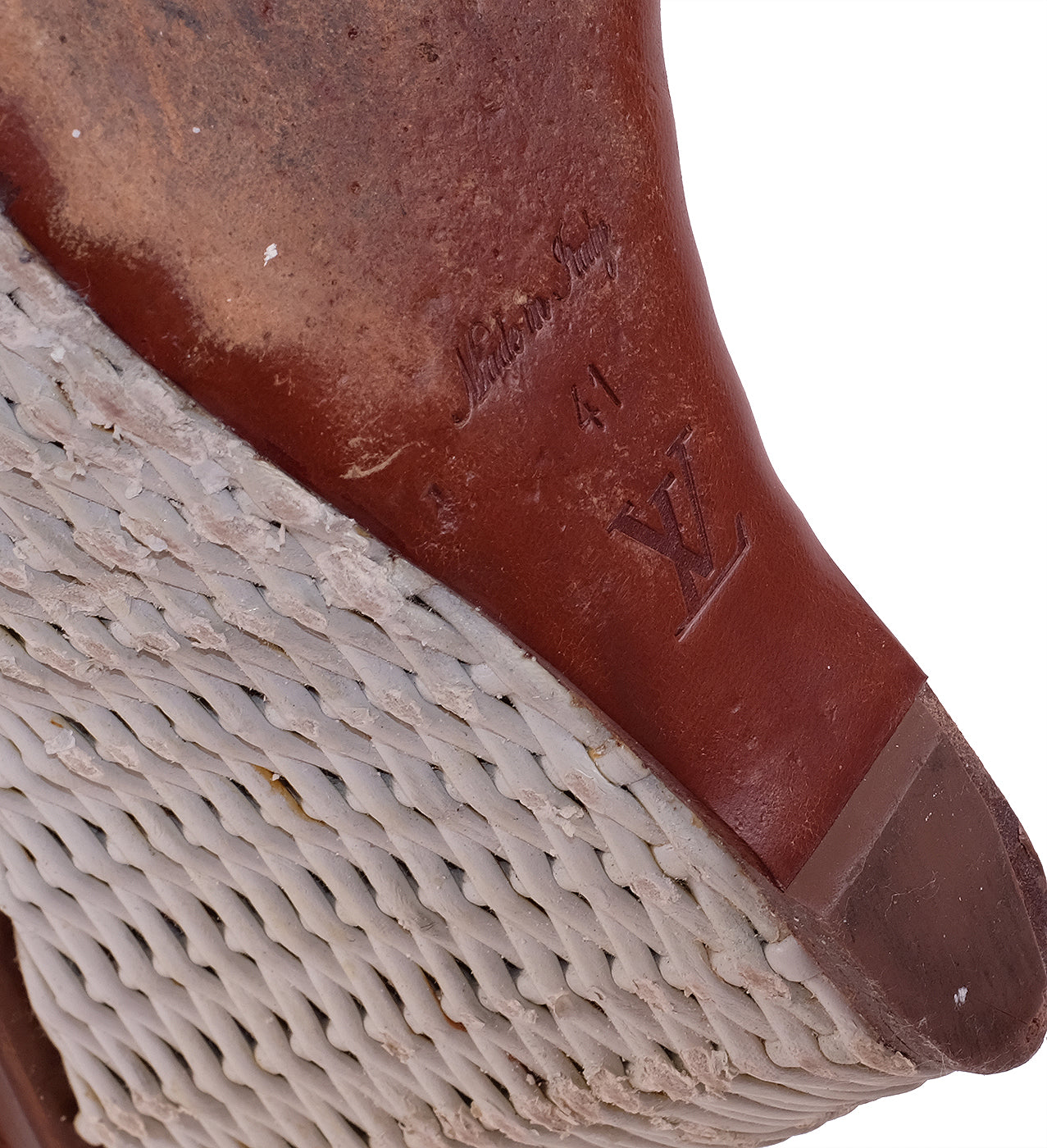 Louis Vuitton Bi-color Leather Wedge Sandals 41