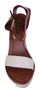 Louis Vuitton Bi-color Leather Wedge Sandals 41
