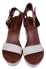 Louis Vuitton Bi-color Leather Wedge Sandals 41