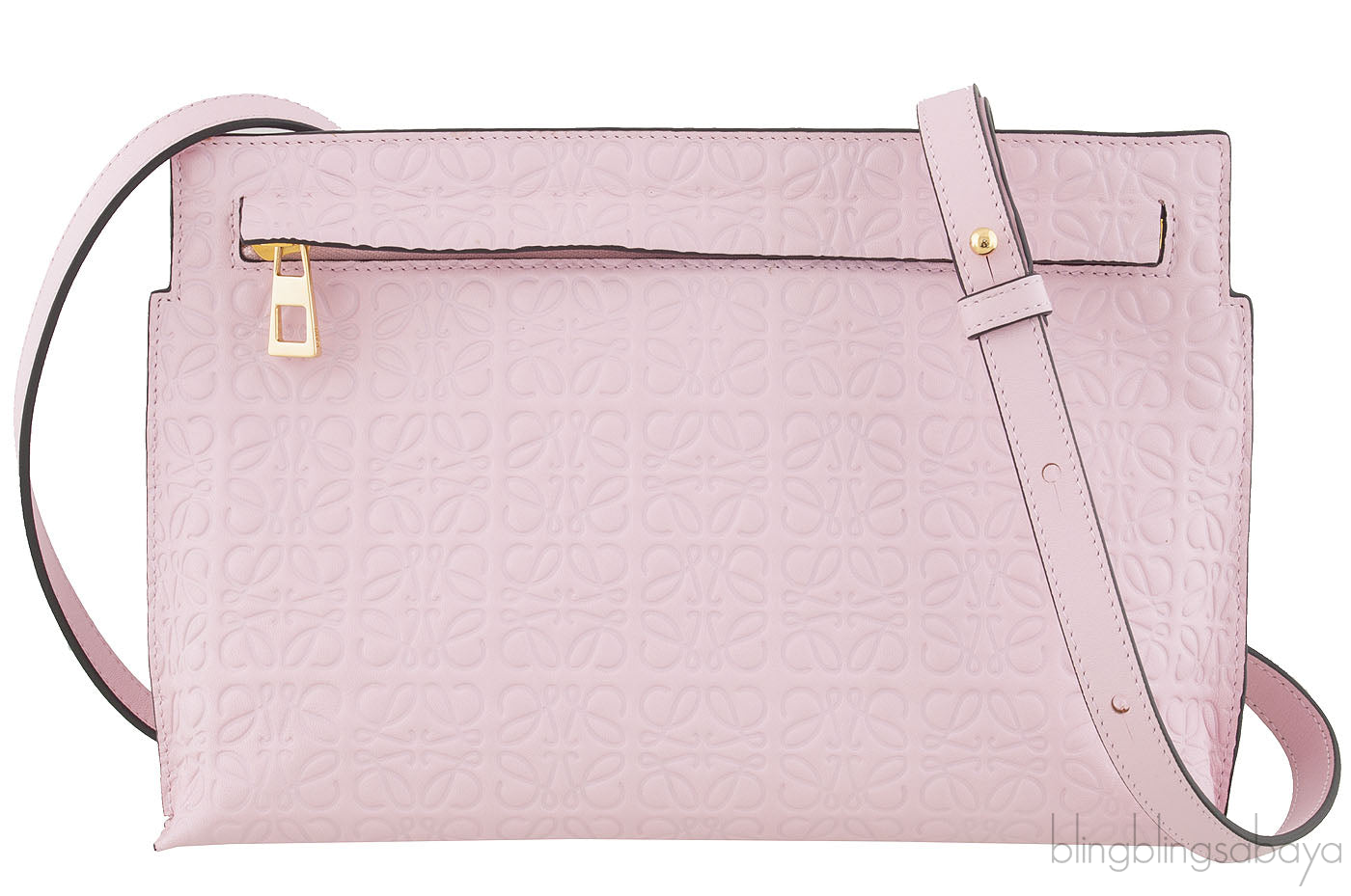 Pink Logo Embossed Clutch