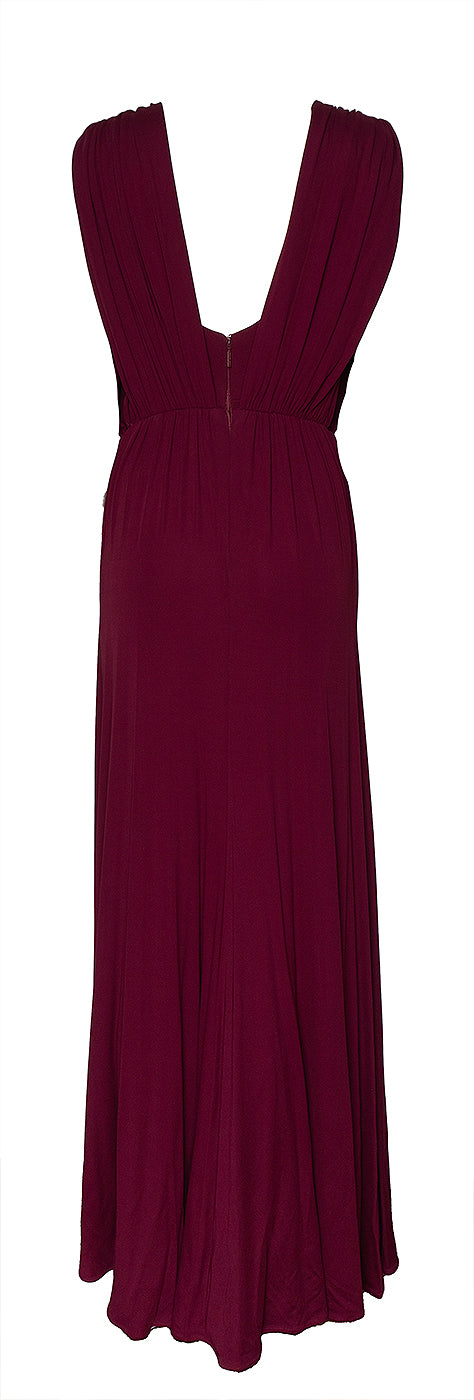 Roberto Cavalli Burgundy Serpent  Maxi Dress S
