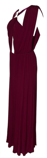 Roberto Cavalli Burgundy Serpent  Maxi Dress S