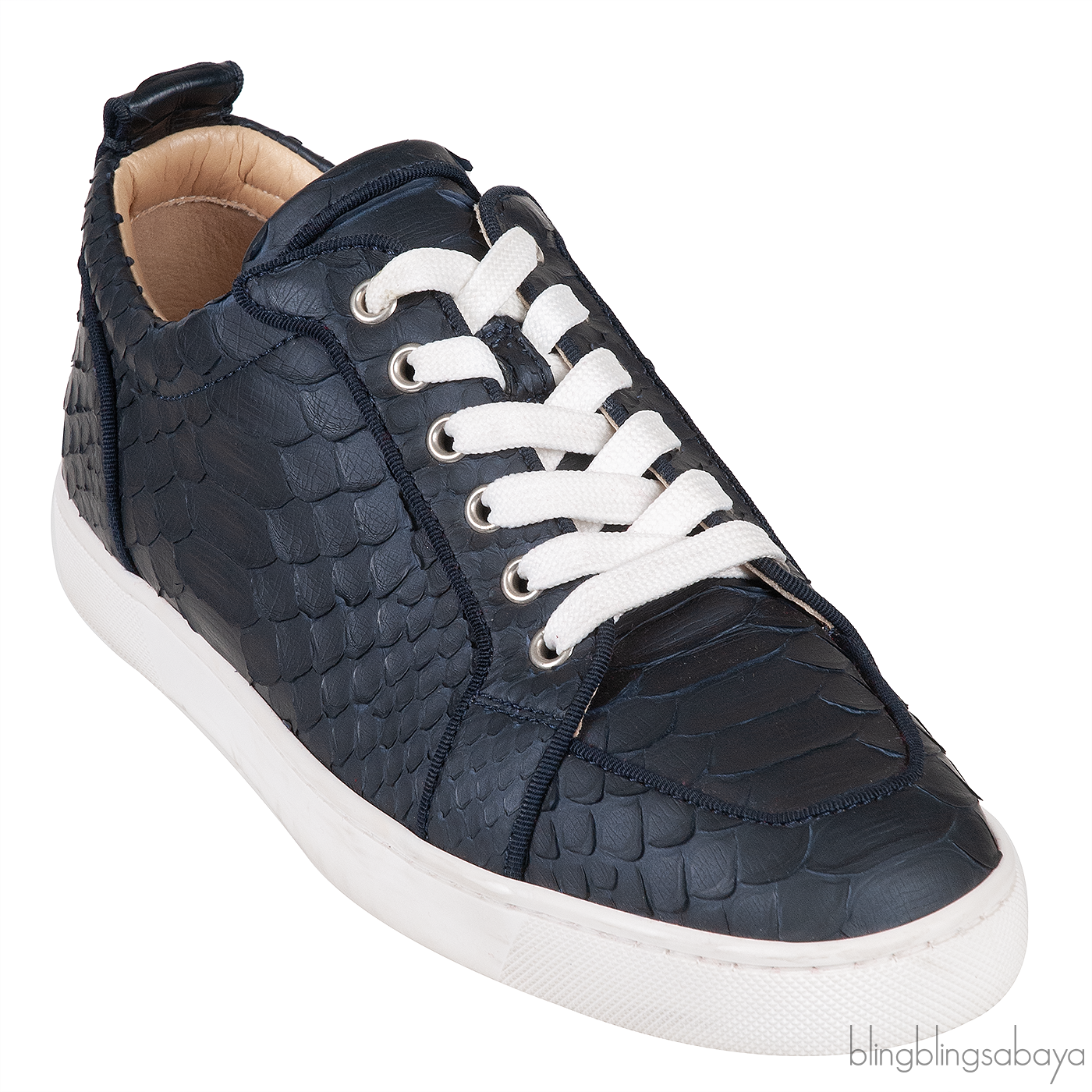 Christian Louboutin Black Python Low-cut Sneakers