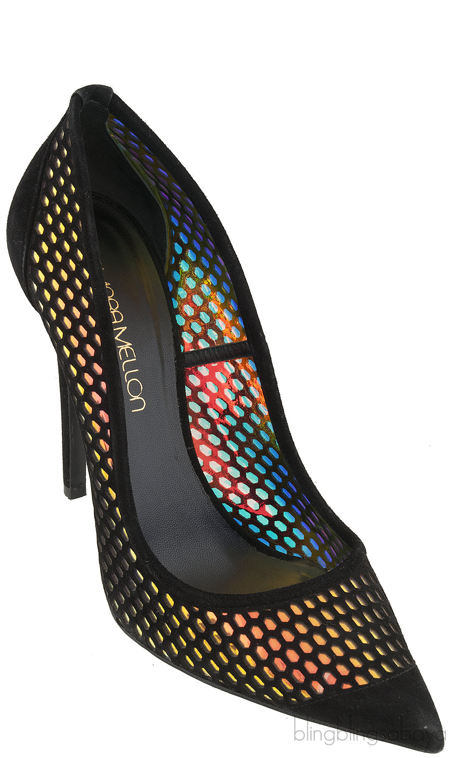 Metallic Gold Perforated Heels