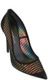 Metallic Gold Perforated Heels