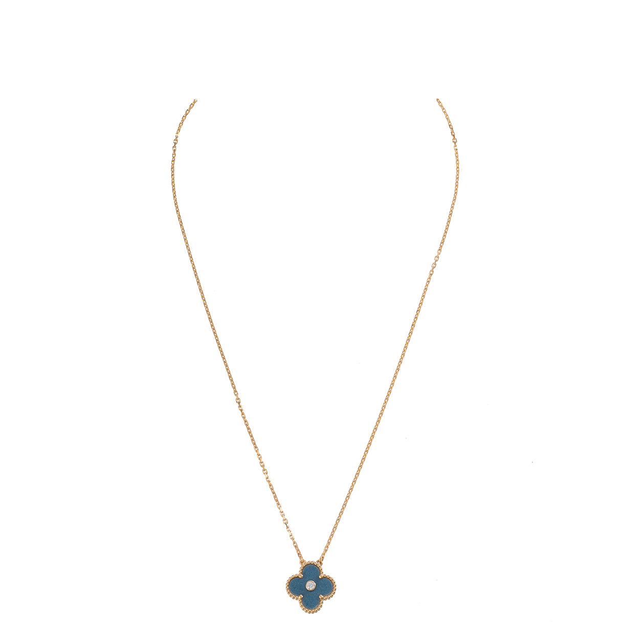 Van Cleef & Arpels Vintage Alhambra Blue Grey Sevres Porcelain Holiday Pendant 2026