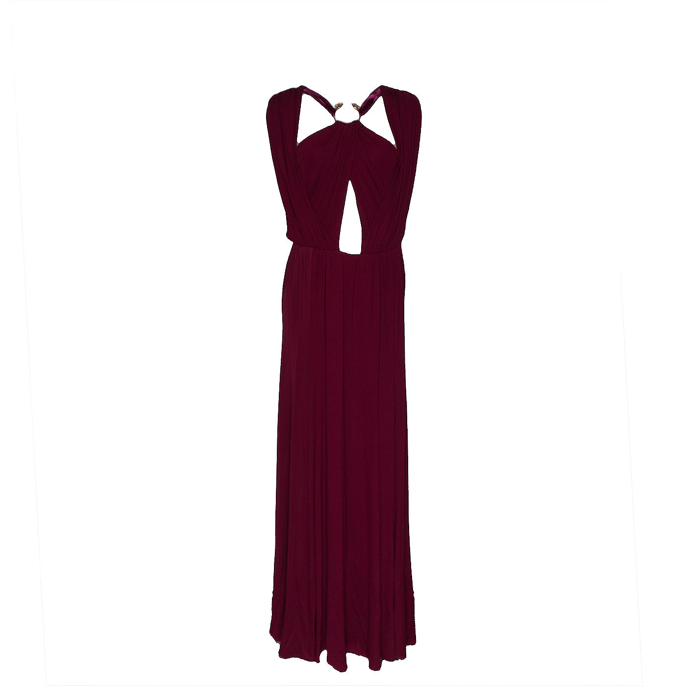 Roberto Cavalli Burgundy Serpent  Maxi Dress S