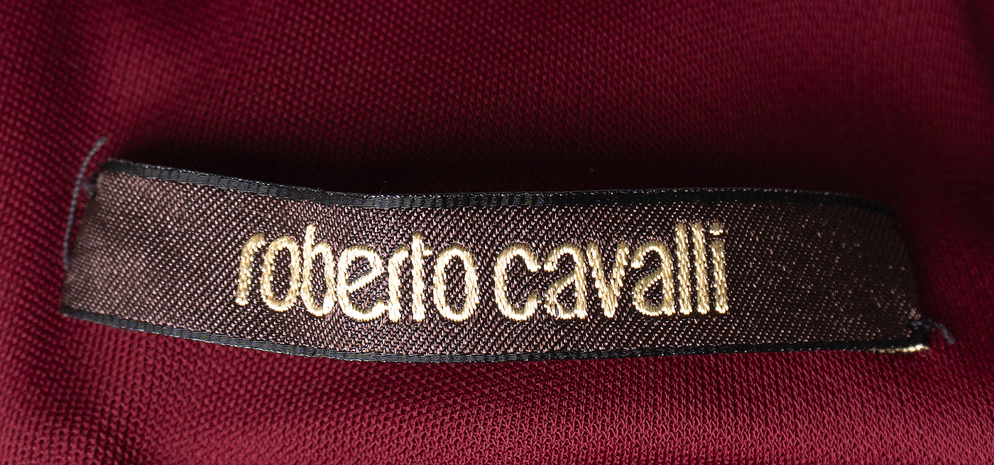 Roberto Cavalli Burgundy Serpent  Maxi Dress S