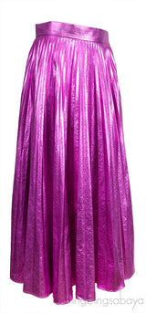 Metallic Pink Pleated Skirt