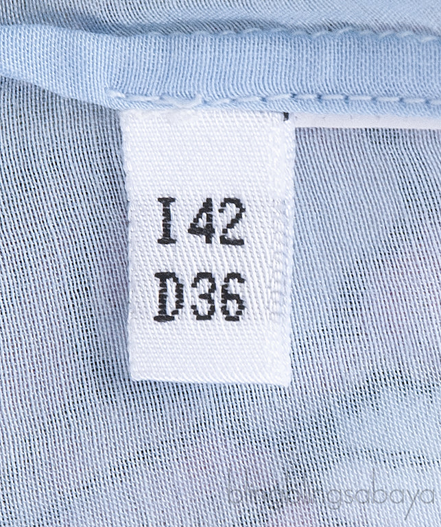 Light Blue Floral Trim Shirt