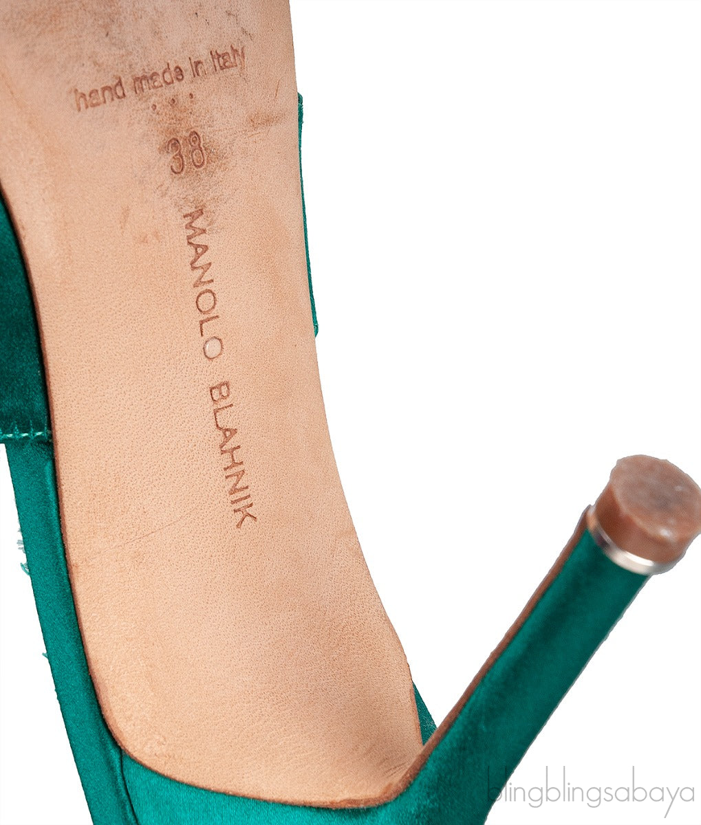 Emerald Jeweled Buckle Sandals