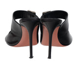 Amina Muaddi Black Millie Leather Slides