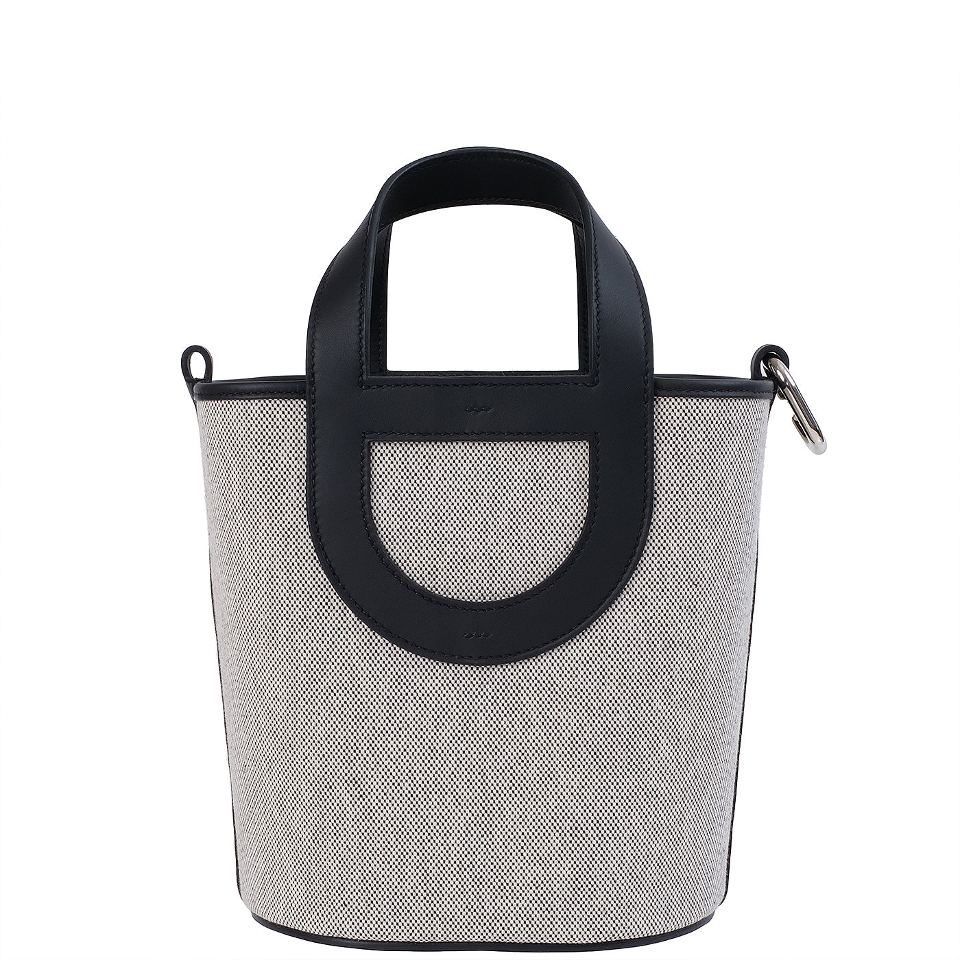 Hermes In-the-Loop 18 Ecru/Black Canvas & Black Swift Leather PHW
