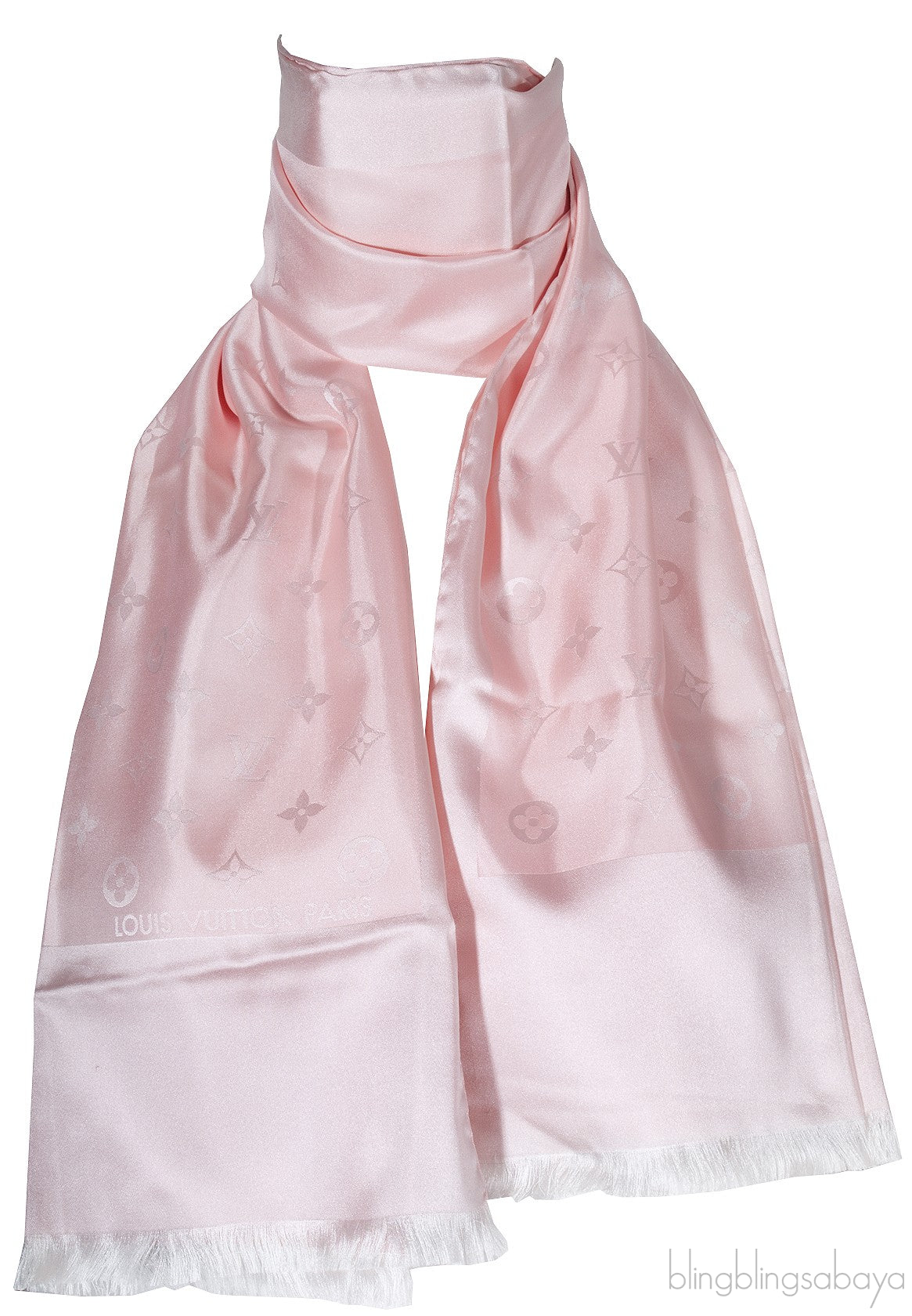 Pink Monogram Silk Scarf