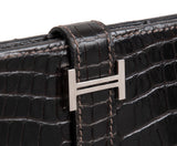 Hermes Bearn Wallet Havane Shiny Crocodile PHW