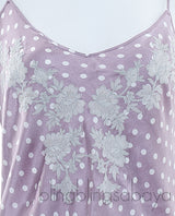 Lilac Polka Dot Satin Chemise