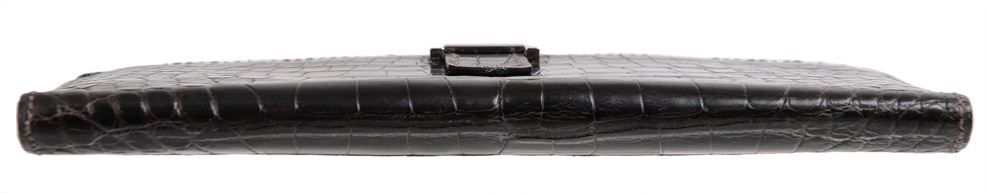 Hermes Bearn Wallet Havane Shiny Crocodile PHW