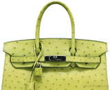 Birkin 30 Ostrich Vert Anis
