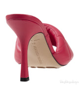 Fuchsia Pink Nappa Quilted Rubber Lido Leather Mules