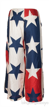 Star Pattern Silk Pleated Pants