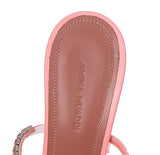 Amina Muaddi Gilda PVC Baby Pink Glass Mules