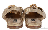 Dolce & Gabbana Metallic Gold Pointed Toe Flat Shoes