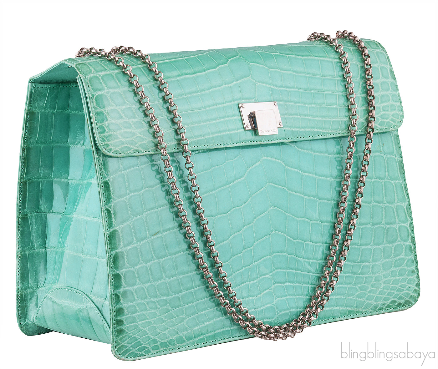 Tiffany Blue Cornelia Lunch Box Crocodile Bag