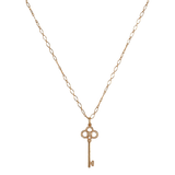 Tiffany & Co. Crown Mini Key Gold & Diamond Necklace