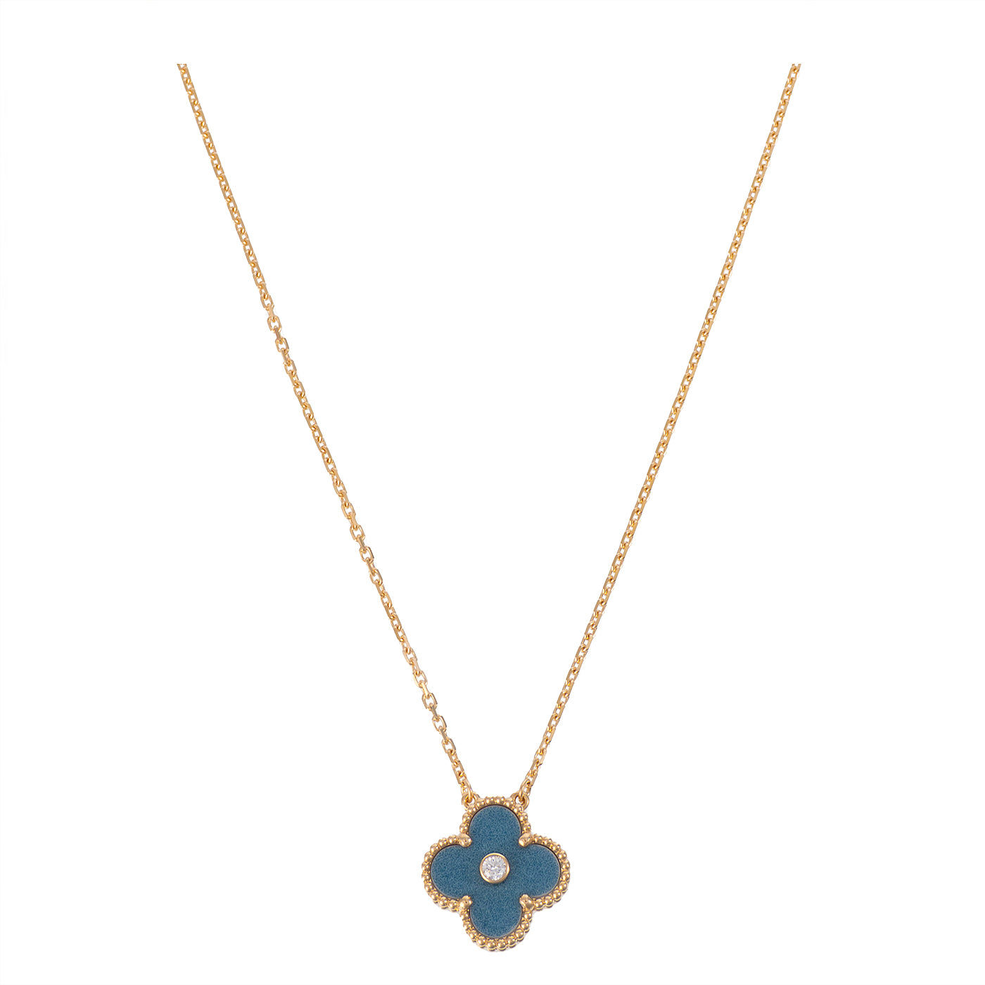 Van Cleef & Arpels Vintage Alhambra Blue Grey Sevres Porcelain Holiday Pendant 2026