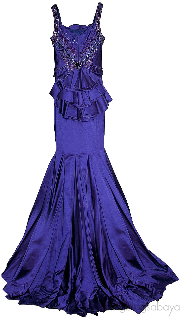 Crystal embellished Purple Dress