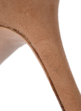 Gianvito Rossi Nude Suede 70 Pointed Toe Heels