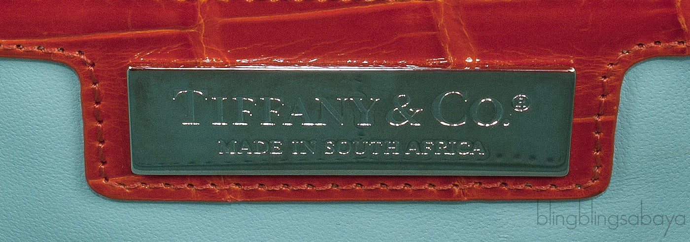 Orange Cornelia Lunch Box Crocodile Bag