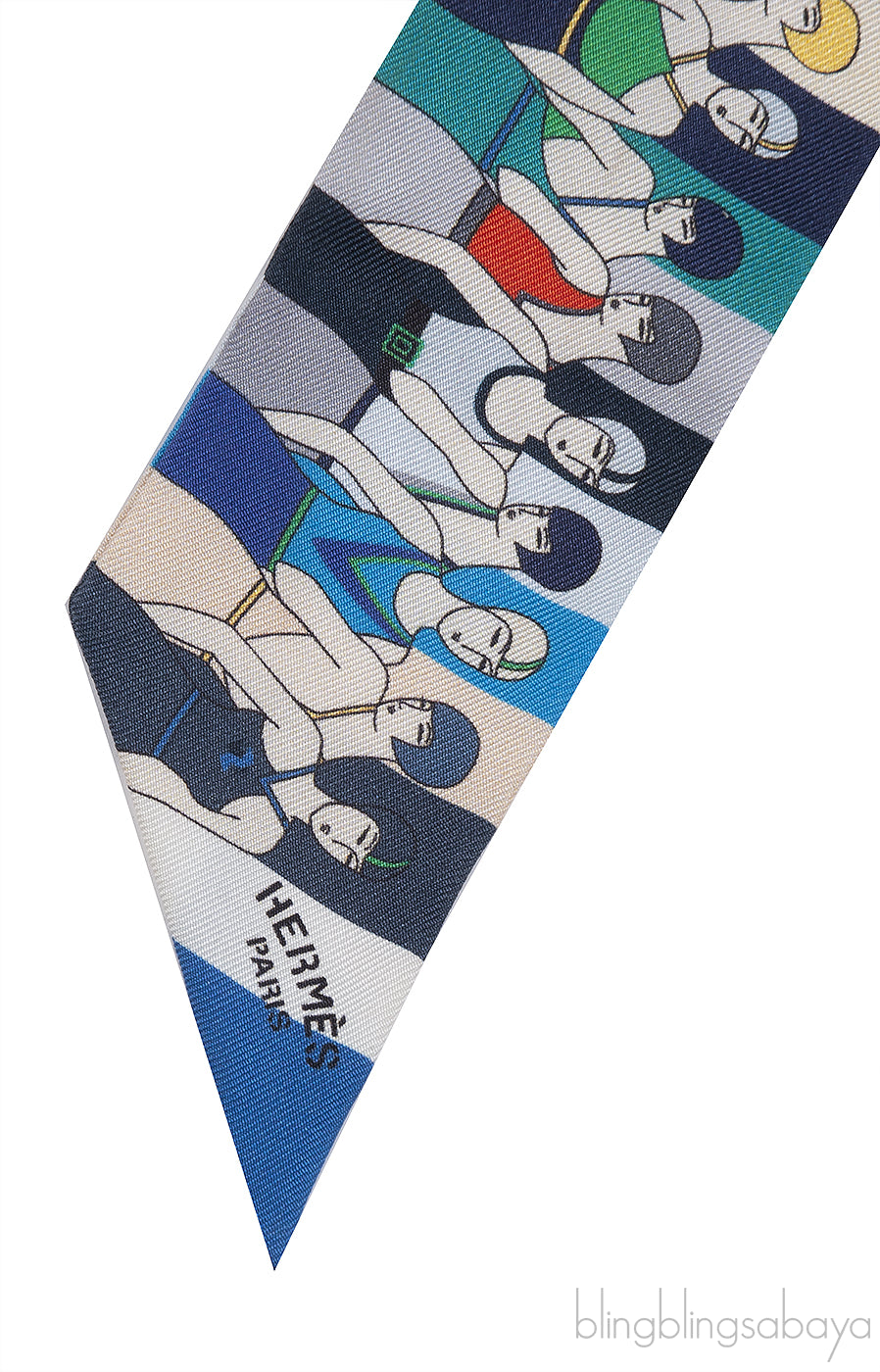Hermes Les Baigneuses Printed Silk Twilly