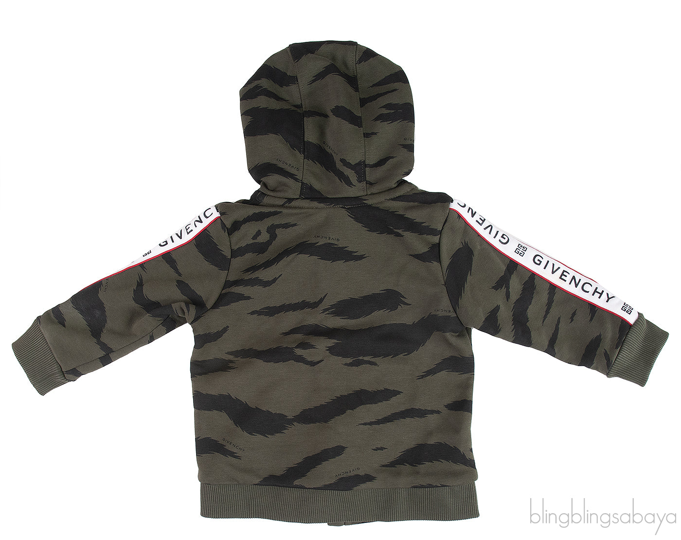 Moss Green Printed Kids Hoodie