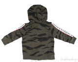 Moss Green Printed Kids Hoodie