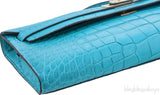 Kelly Cut Alligator Matte Bleu Paon