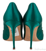 Borlak Emerald Green Satin Heels