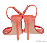 Orange Crystal Slingback Sandals