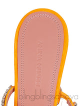 Gilda Crystal -Embellished Orange Glitter Mules